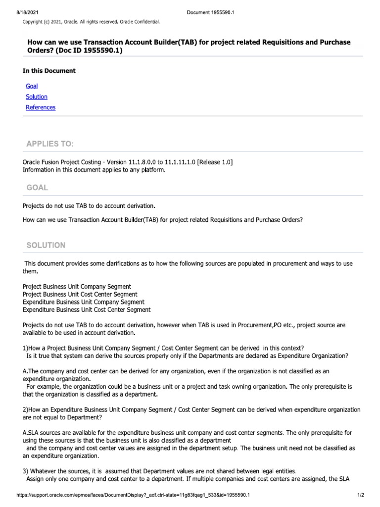 How Can We Use Transaction Account Builder (TAB) For Project Related ...