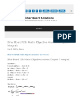 Bihar Board Solutions: Bihar Board 12th Maths Objective Answers Chapter 7 Integrals