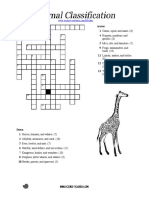 Animal Taxonomy Crossword