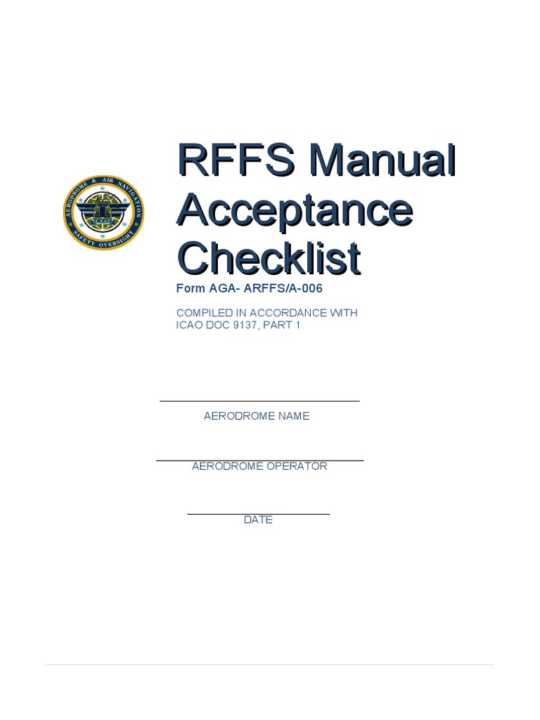 RFFS Compliance Checklist for Airports | PDF | Airport | Firefighter
