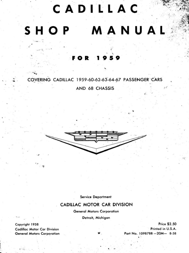 1959 CADILLAC SHOP MANUAL PDF intelligence overview
