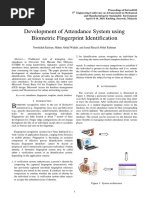 Development of Attendance System Using Biometric Fingerprint Identification