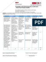 Reaction Paper Rubric