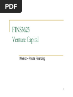 FINS3623 Venture Capital: Week 2 - Private Financing