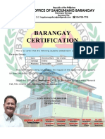Barangay Certification for Educational Assistance