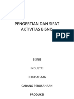 Pertemuan I - Pengertian Dan Sifat Aktivitas Bisnis