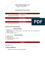 Mohammad Wamiq Khan: Experience Summary