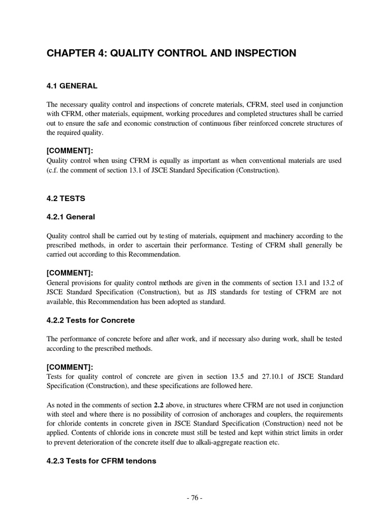 Chapter 4: Quality Control and Inspection: 4.1 General | PDF | Strength ...