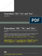 LESSON 23 Prepositions of To and For