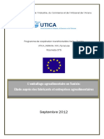 L Emballage Agroalimentaire en Tunisie - Etude Auprès Des Fabricants Et Entreprises Agroalimentaires