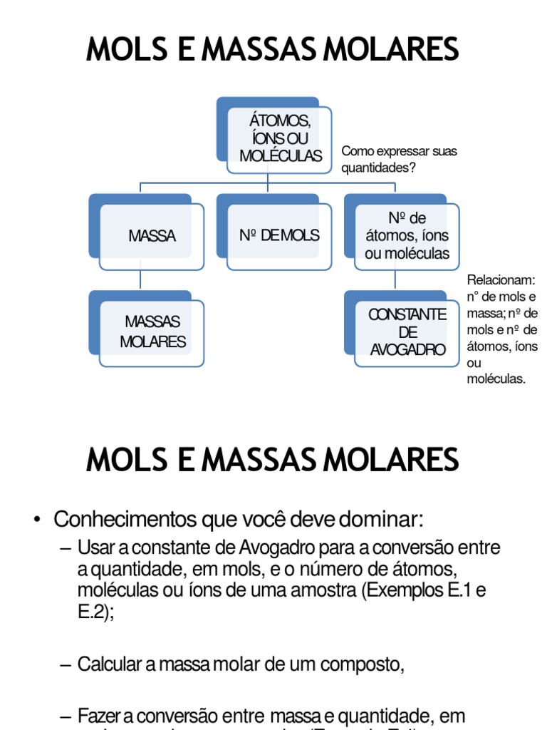 Mols e Massas Molares | PDF | Mol (unidade) | Massa molecular