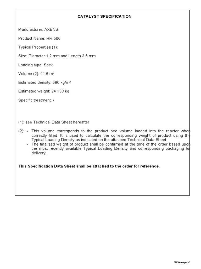 HR506 Cataspec | PDF