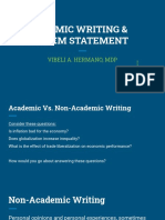 Ii. Academic Writing and Statement of The Problem