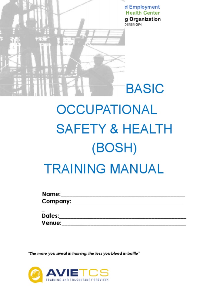 Basic Occupational Safety & Health (BOSH) Training Manual PDF