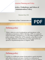 Identifying Characteristics & Defining Communication Policies