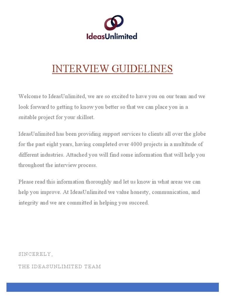 Interview guidelines pdf interview communication