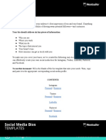 Social Media Bios Template (To Use The Template, Click The - File - Tab and Select - Make A Copy - From The Drop-Down Menu)