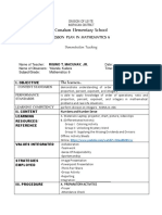 Conalum Elementary School Lesson Plan in Mathematics 6 Demonstration Teaching