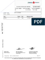 Clinical Pathology Report: Test Result Reference Value Unit