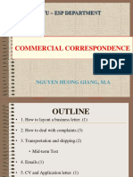 Commercial Correspondence: Ftu - Esp Department