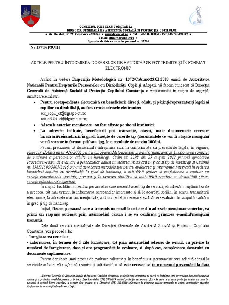 Dosare Handicap Format Electronic | PDF