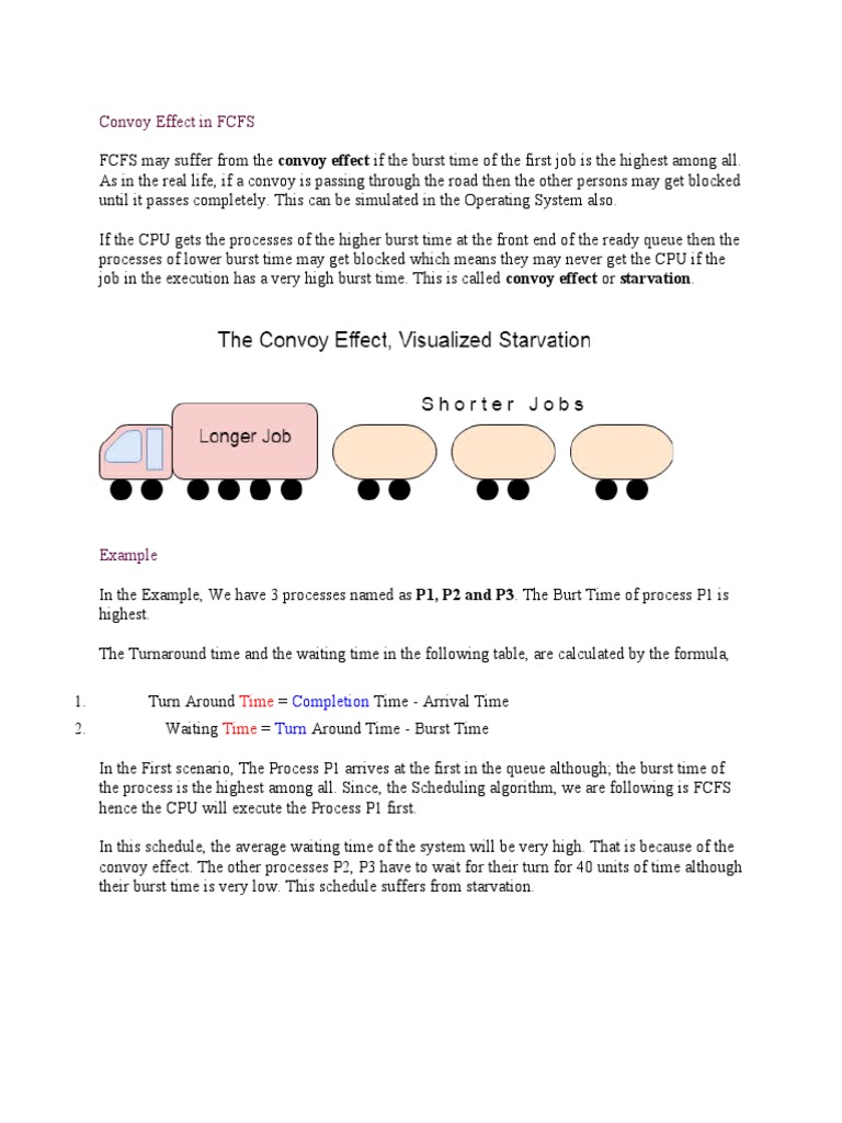 The Convoy Effect How a High Burst Time Process Can Cause Starvation