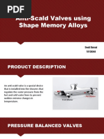 Anti-Scald Valves Using Shape Memory Alloys: Swati Bansal 18108048