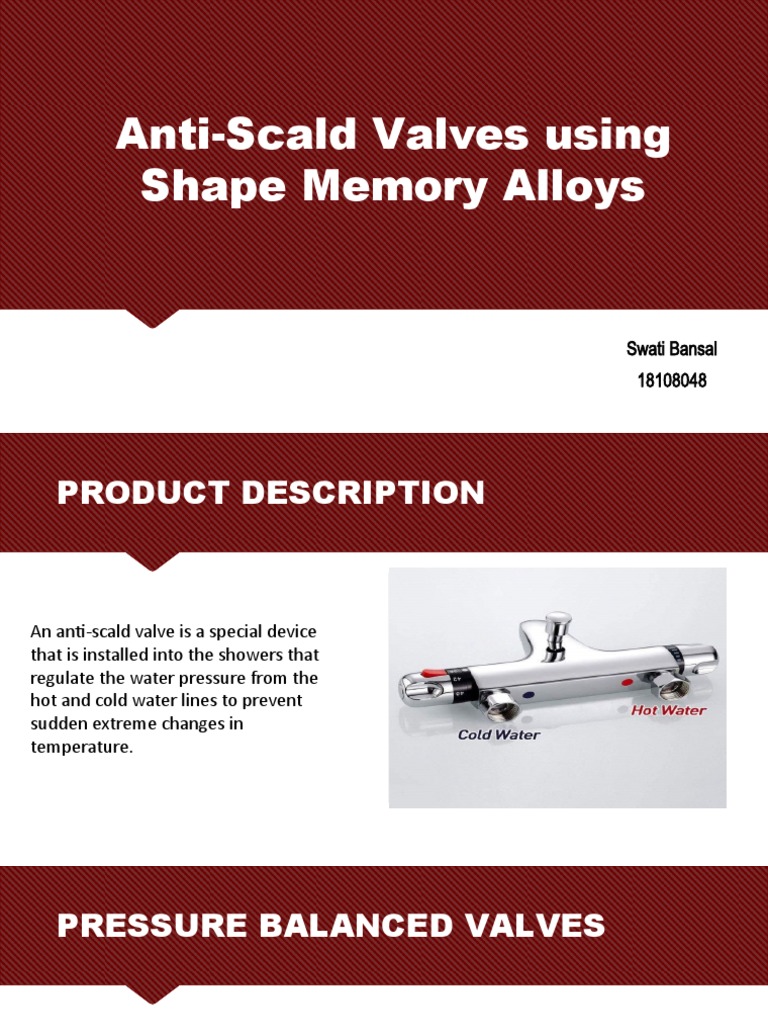 Anti-Scald Valves Using Shape Memory Alloys: Swati Bansal 18108048 ...