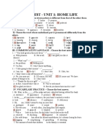 Practice Test - Unit 1: Home Life