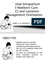 Essential Intrapartum and Newborn Care (EINC) and Lactation Management Orientation