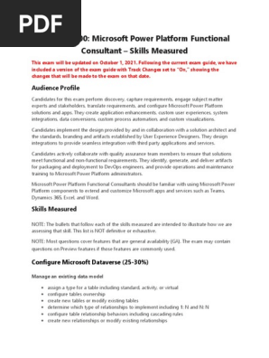 Exam Pl 200 Microsoft Power Platform Functional Consultant Skills Measured