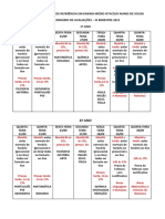 Calendario de Avaliaçoes - III Bimestre 2021