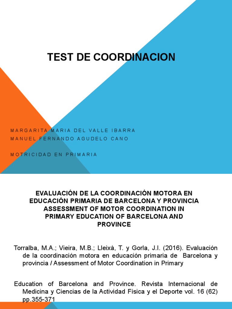 Test de Coordinacion en Ingles PDF