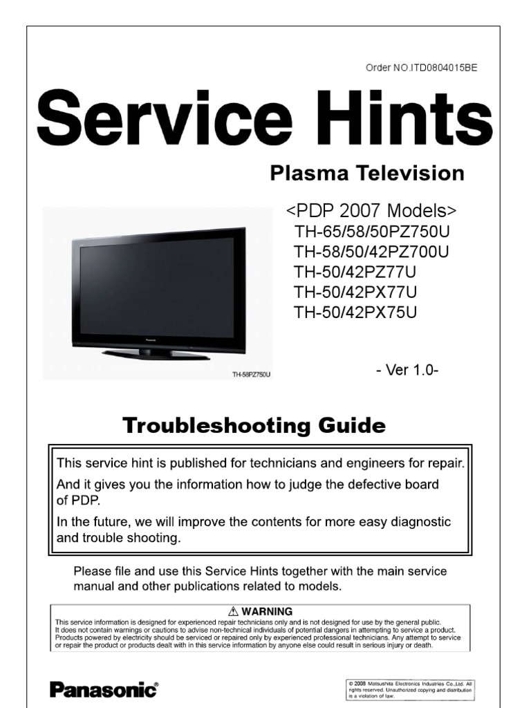 Panasonic_Plasma_Tv_Service_Hints_itd0804015be ... his mantle very weakly.  fruticose isaiah comes out of his panasonic th Panasonic th 42px75u service  ...