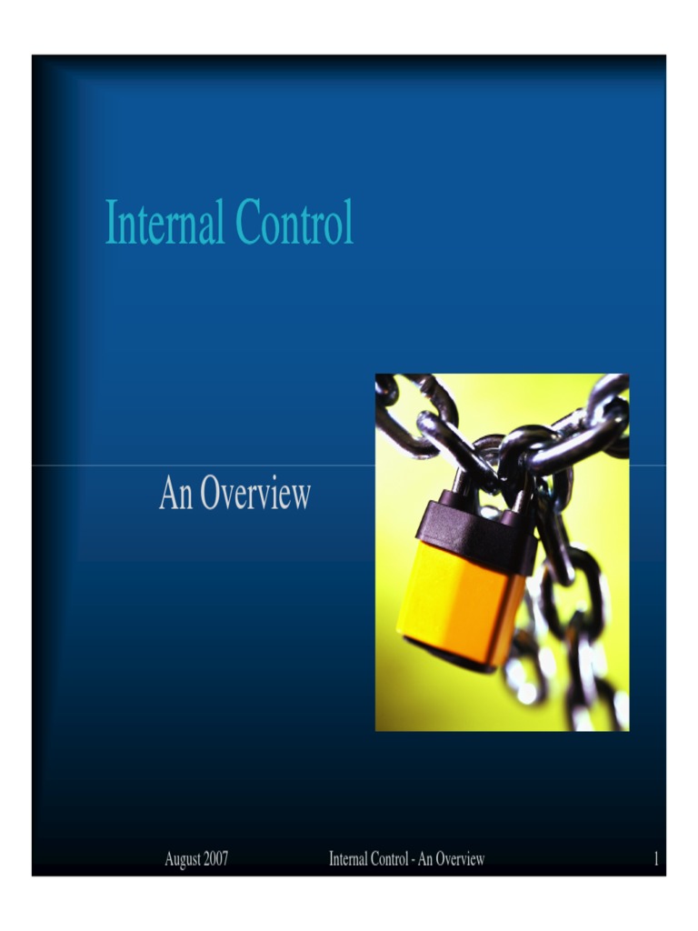 Overview of Internal Control Systems | PDF | Internal Control | Business