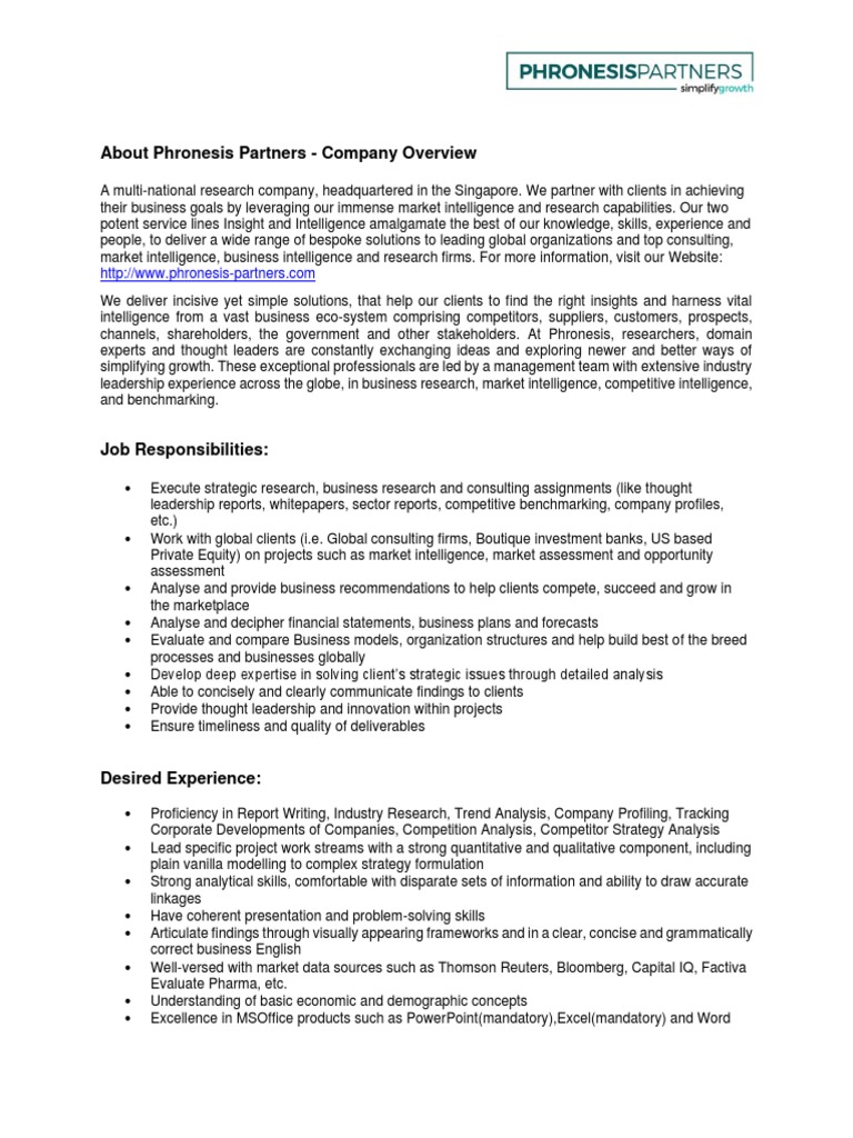 Phronesis Partners: Global Research Solutions | PDF | Consultant ...