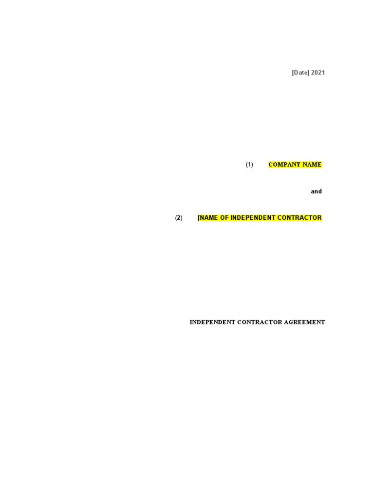 Sample Independent Contractor Agreement | PDF | Indemnity ...