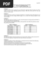 Department of Civil Engineering, IIT Delhi CVL 742: Traffic Engineering Problem Set 2: Traffic Stream Characteristics Problem 1