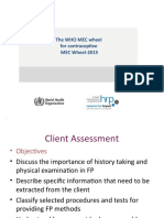 The WHO MEC Wheel For Contraceptive MEC Wheel-2015