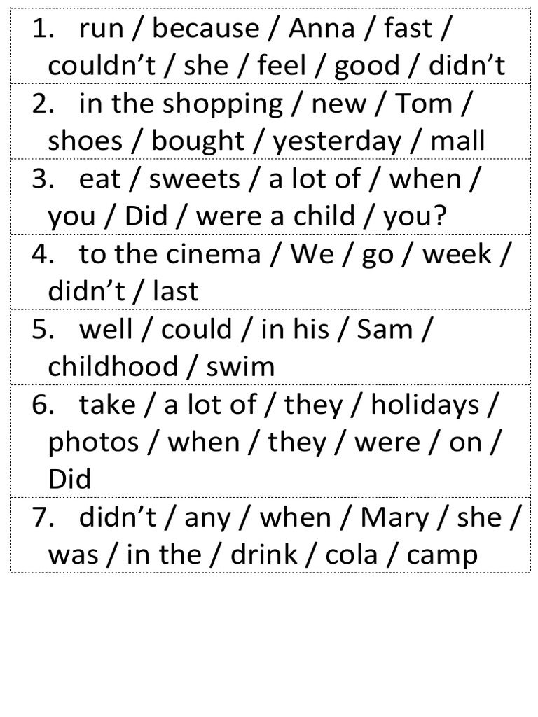 Sentence Structure Practice Exercises | PDF