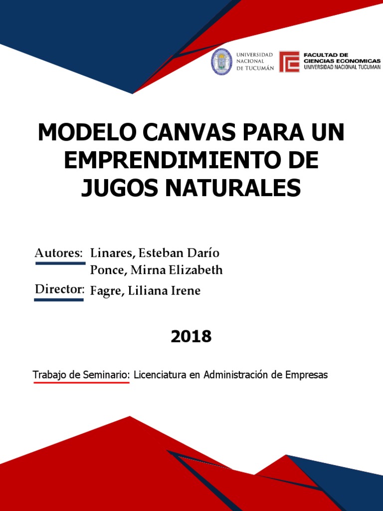 Modelo Canvas para Un Emprendimiento de Jugos Naturales | PDF ...