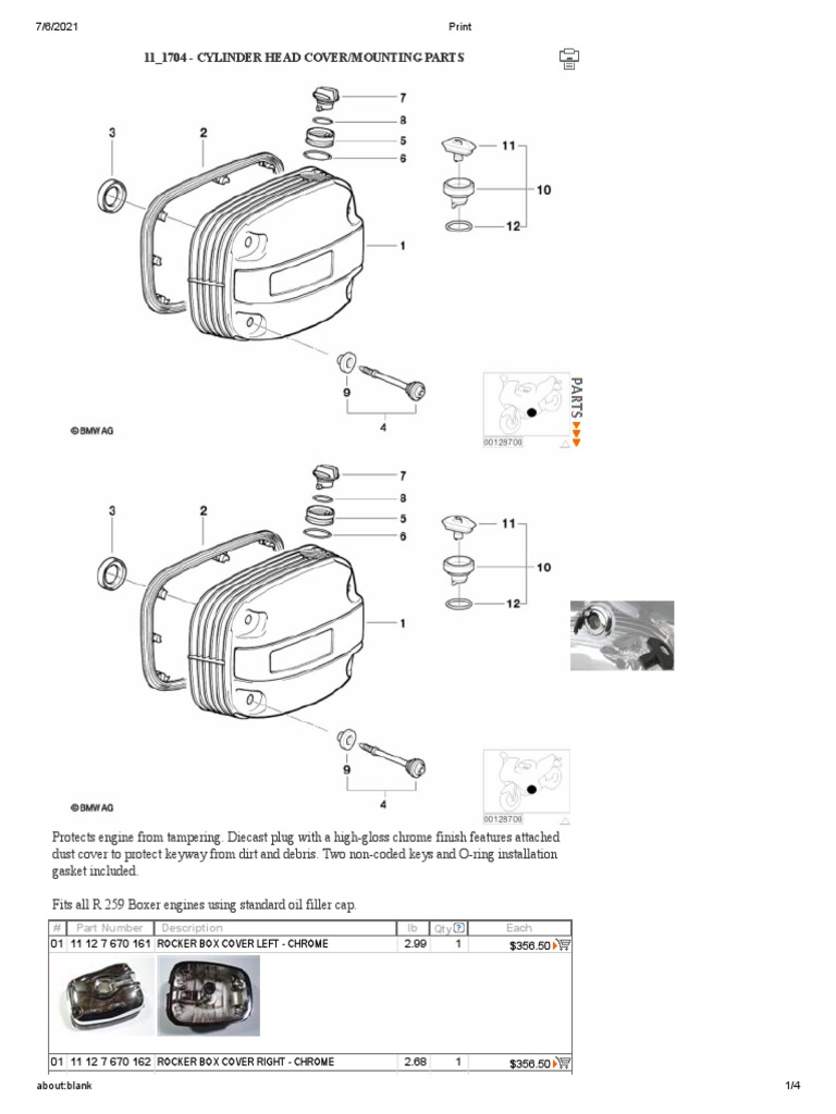 BMW r1200c Diagramas de Partes, PDF, Piston