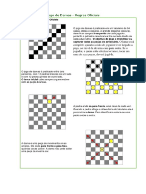 Regra Damas, PDF, Jogos de tabuleiro