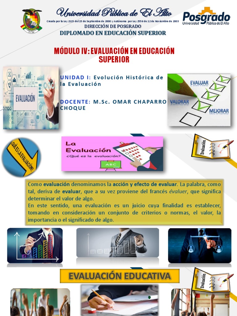 Evolución Histórica de la Evaluación Educativa | PDF | Evaluación ...