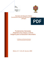 Fundamentos Generales Asignatura de Lengua y Cultura Indígena para la Educación Secundaria - México