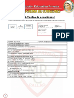 B3-S6-Planteo de Ecuaciones I: 1. El Doble Del Cuadrado de Un Número. 2. El Cuadrado Del Doble de Un Número