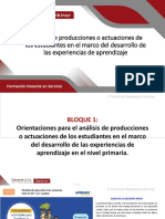 Analisis de Producciones o Actualizaciones de Los Estudiantes en El Marco Del Desarrollo de Las Experiencias de Aprendizaje