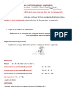 Guia 4. Matemáticas. Reduccion de Terminos Semejantes