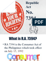 2. RA 7394 or Consumer Act of the Philippin