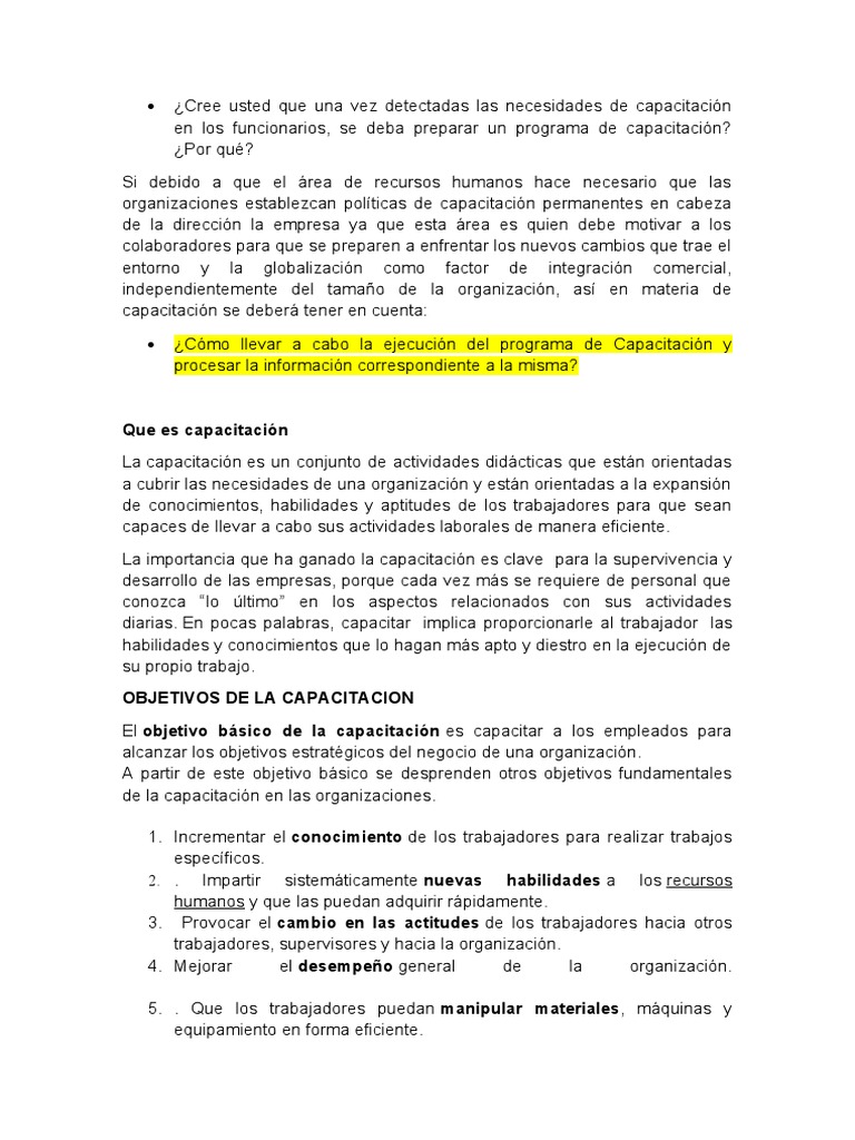 Programa de Capacitación Efectivo | PDF | Desarrollo personal | Evaluación
